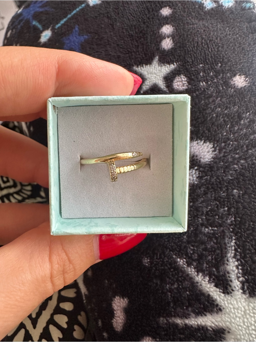 Yellow Gold 10k TensionStyle Womens Ring With Pav Accent